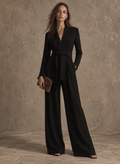 Black Tailored Wide Leg Jumpsuit