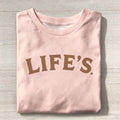 Minimalist 'LIFE'S.' Graphic Crew Neck T-Shirt