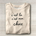 French Quote Typography Crew Neck T-Shirt