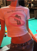 No Boyfriend Graphic Baby Tee