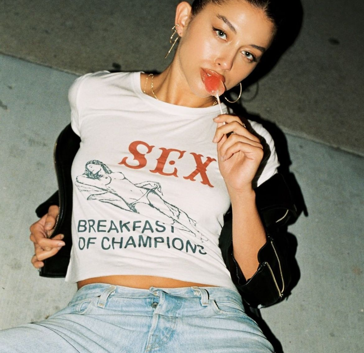 Sex Breakfast Of Champions Graphic Baby Tee