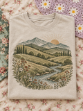 Cream Mountain Valley Graphic Tee