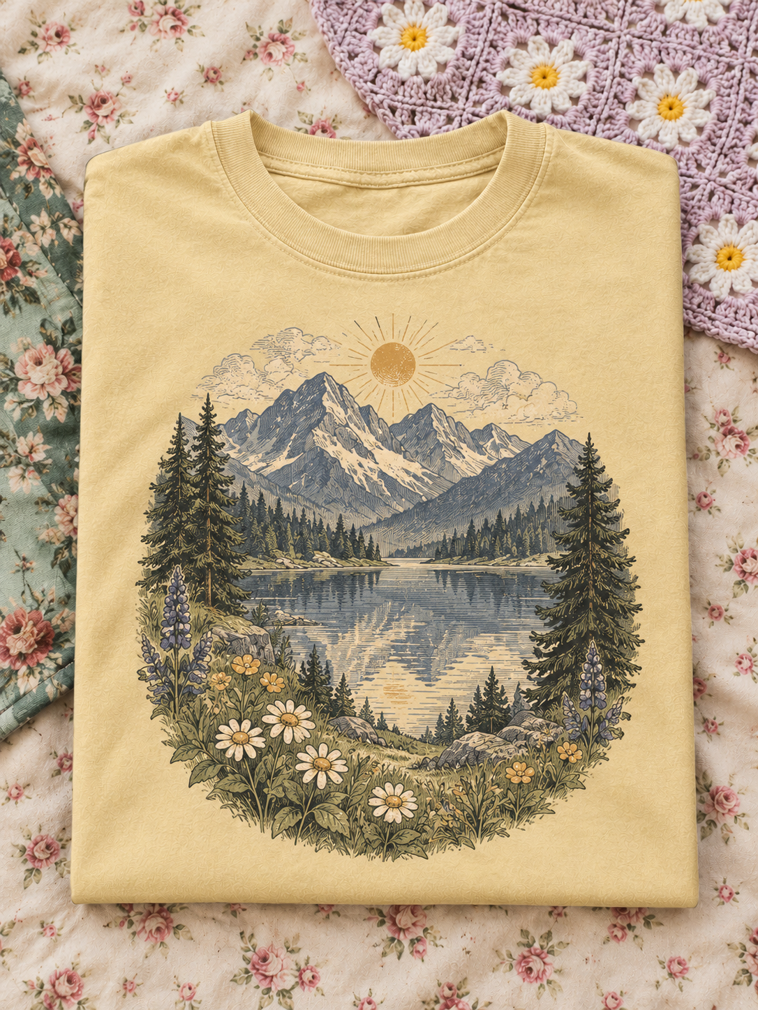 Yellow Mountain Sun Graphic Tee
