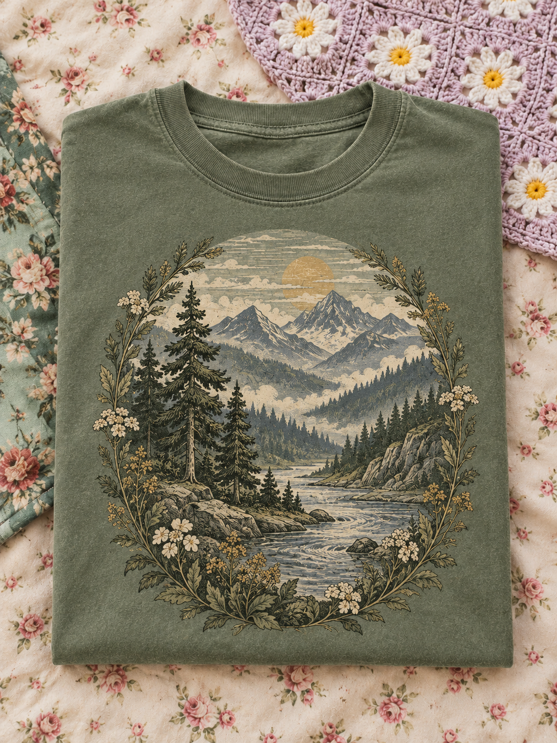 Green Mountain Lake Graphic Tee