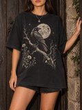 Black Raven Moon Graphic Tee