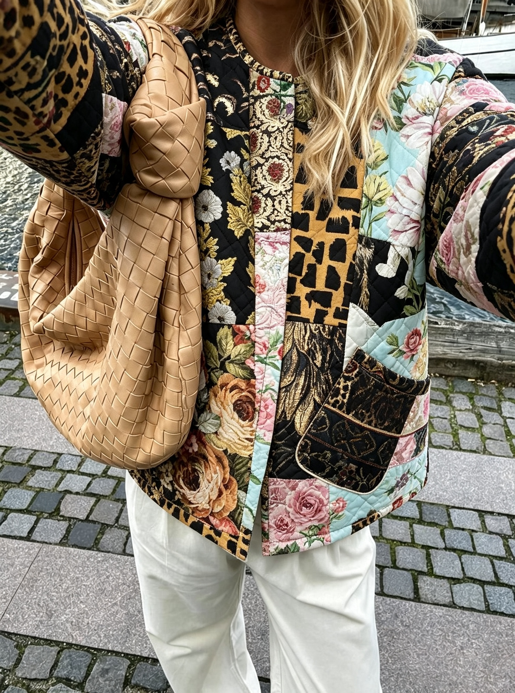Patchwork Floral And Leopard Quilted Jacket