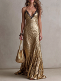 Metallic Crinkled Slip Dress With Lace Trim