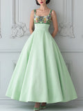 Mint Green Embroidered Bodice Maxi Dress
