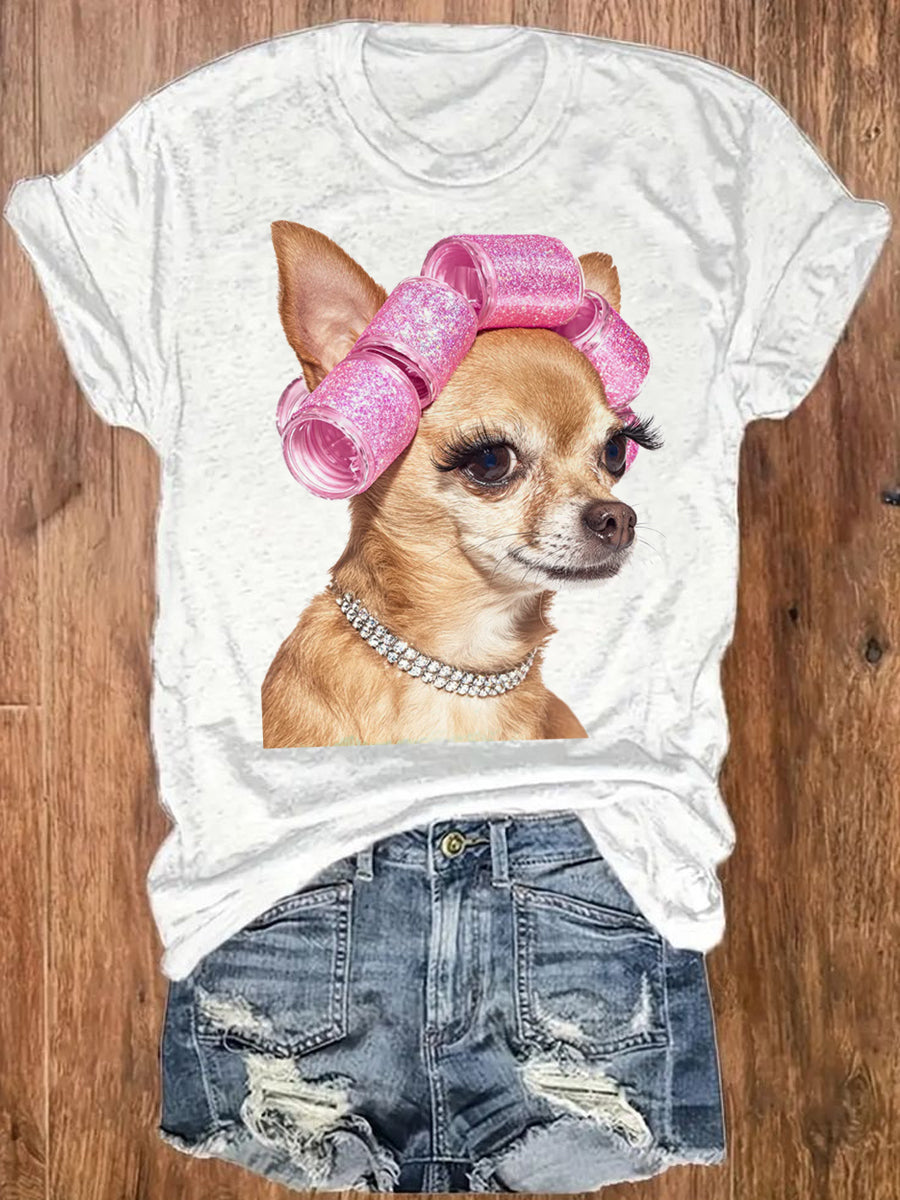 Chihuahua Hair Rollers Graphic T-Shirt