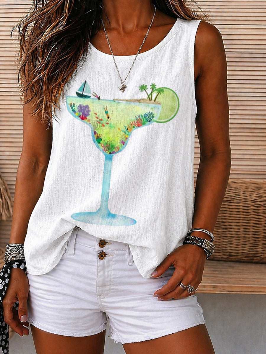 Cocktail Paradise Graphic Tank Top