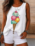 Colorful Ice Cream Cone Graphic Tank Top