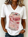 Cherry Vibes Soda Can V-Neck T-Shirt