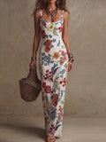 Cream Floral And Bird Print Maxi Dress