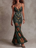 Emerald Sequin Embroidered Mermaid Dress