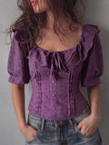 Purple Eyelet Corset Top