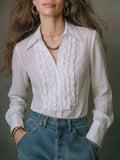 White Ruffle Victorian Blouse