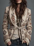 Sage Green Belted Wrap Jacket