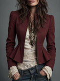 Cream Aztec Pattern Belted Jacket