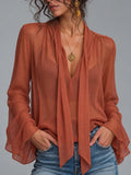 Cream Lace-Trim Babydoll Blouse