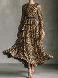 Black Gold Abstract Print Maxi Dress