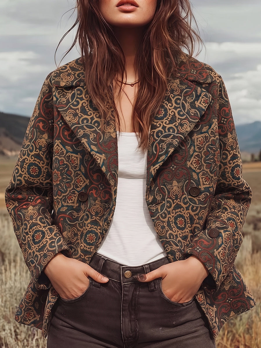 Multicolor Paisley Cropped Jacket
