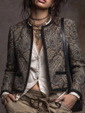 Grey Paisley Studded Blazer
