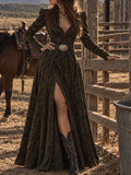 Green Paisley Print Maxi Dress