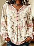 Cream Angel Wing Embroidered Blouse