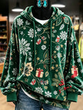Green Christmas Gift Print Hoodie