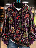 Purple Christmas Floral Hoodie
