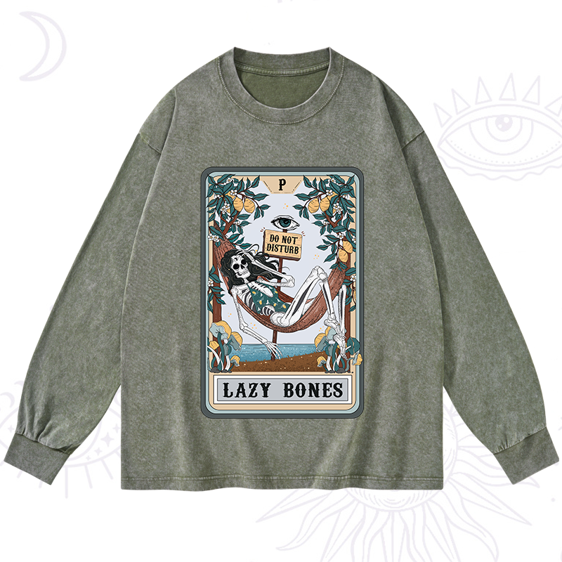 The Lazy Bones Tarot Washed Long Sleeve Shirt