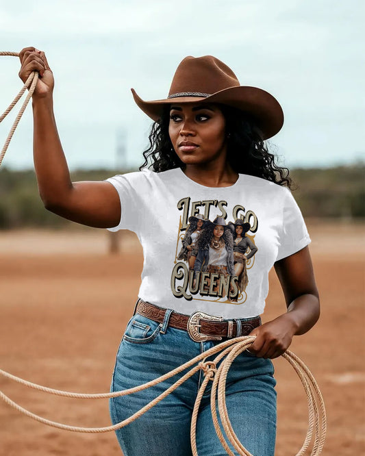 Let's Go Queen 100% Cotton Crew Neck Short Sleeve Tshirt