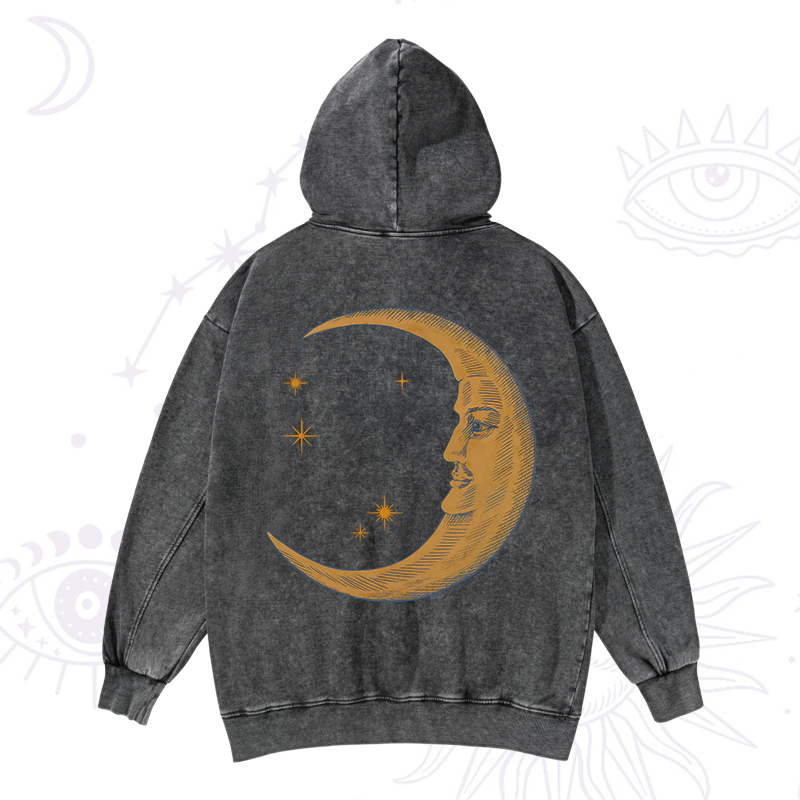 Celestial Moon Washed Hoodie