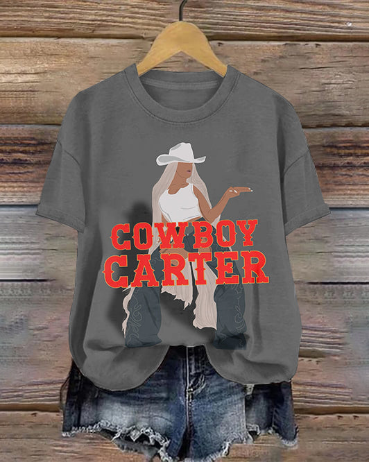 Music Cowboy Carter Crew Neck Short Sleeve Tshirt