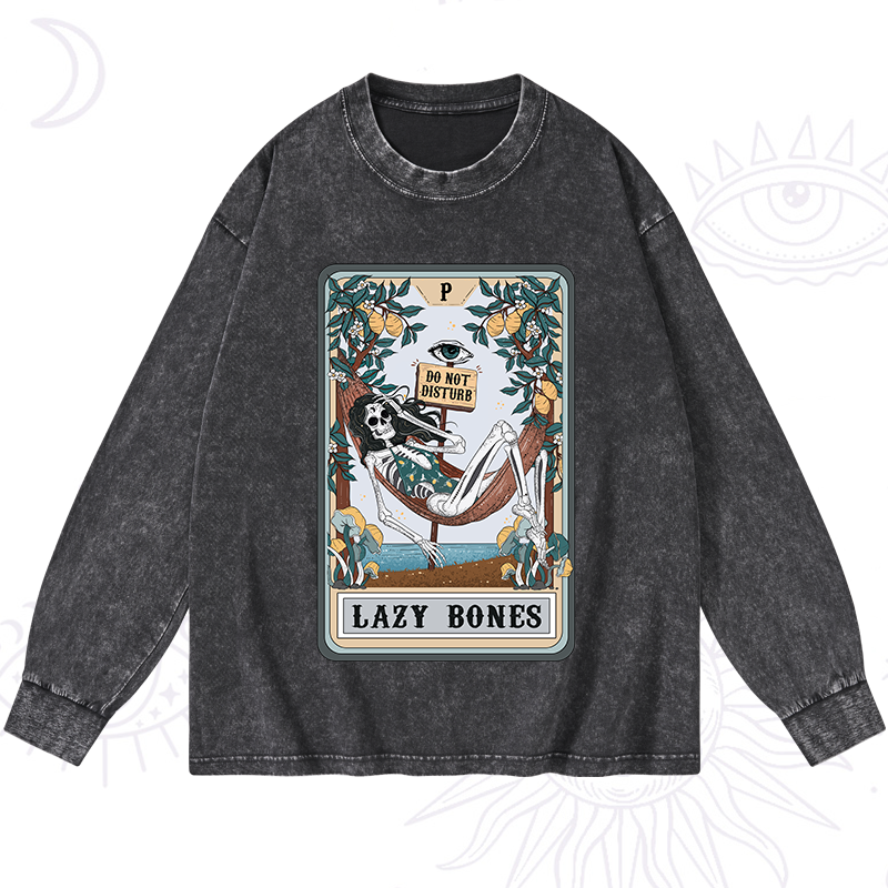 The Lazy Bones Tarot Washed Long Sleeve Shirt