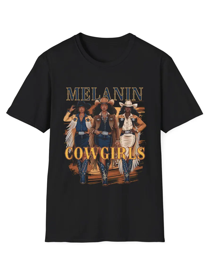 Melanin Cowgirls 100% Cotton Crew Neck Short Sleeve Tshirt