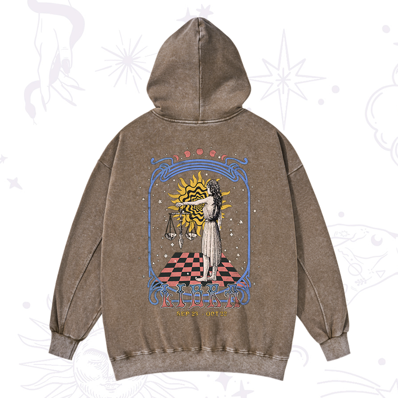 Libra Crew Zodiac Washed Hoodie