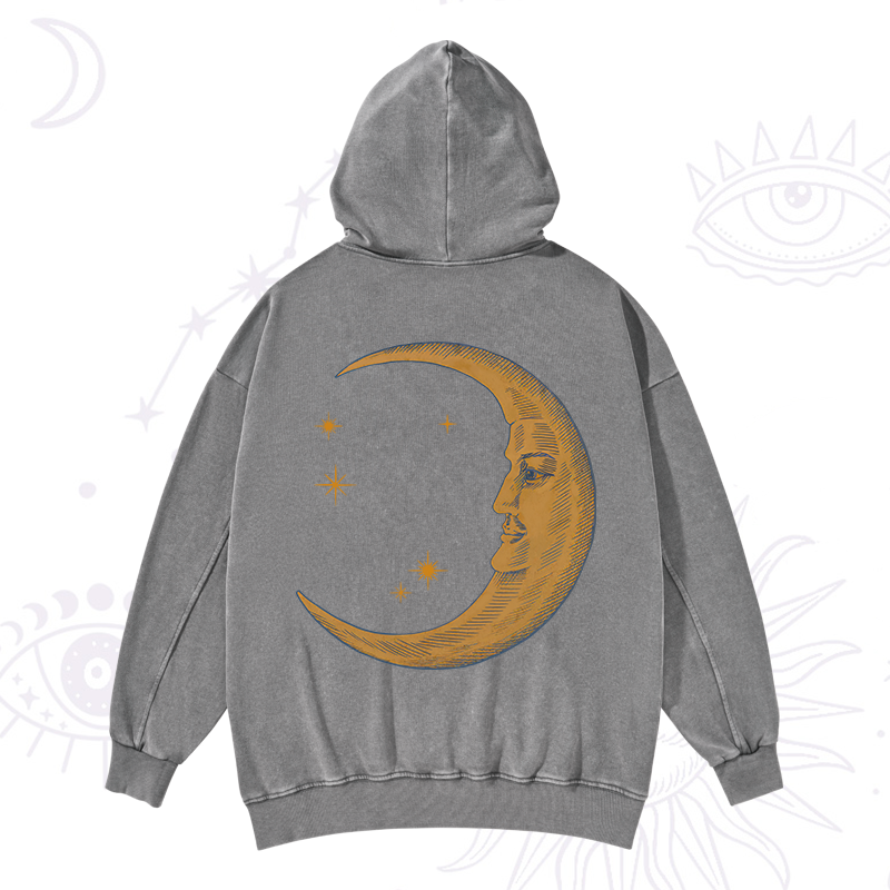 Celestial Moon Washed Hoodie