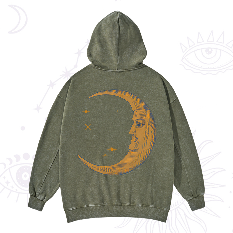 Celestial Moon Washed Hoodie