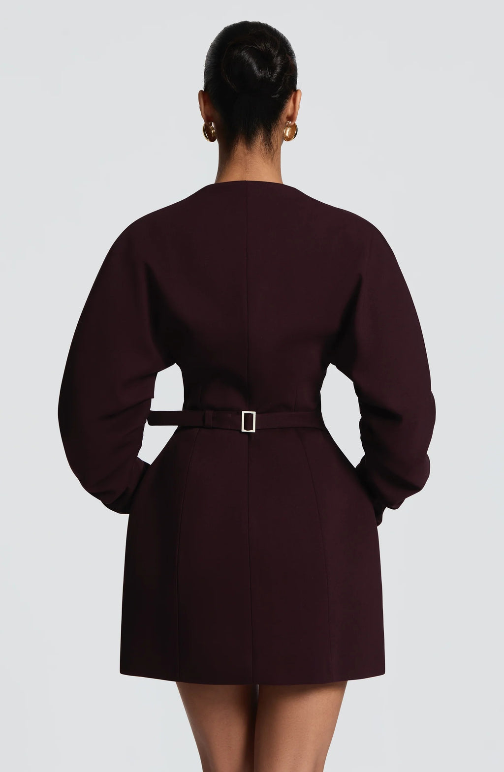 Black Plunge Button-Down Mini Dress