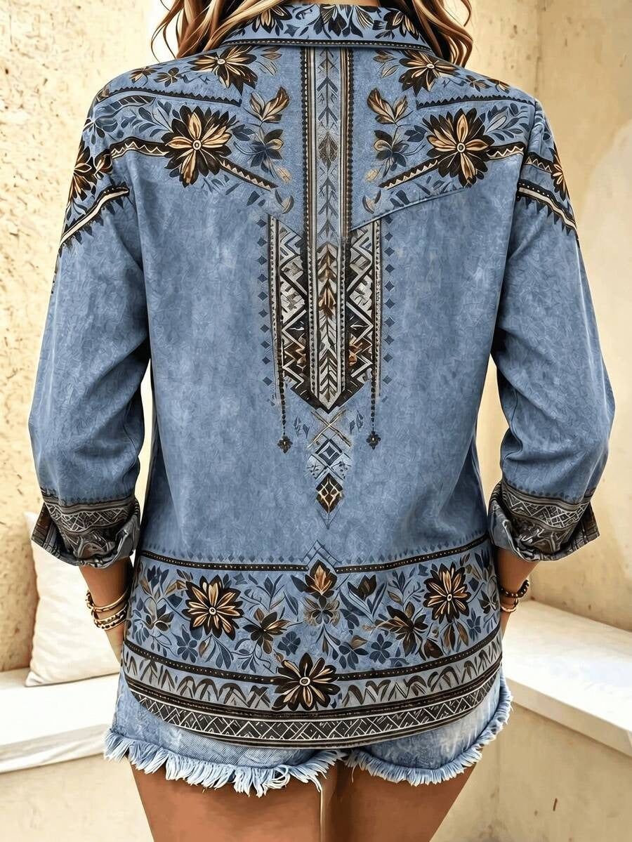 Western Embroidered Denim Shirt