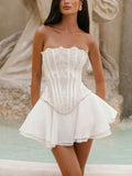 Ruched Corset Two-Piece Skirt Set