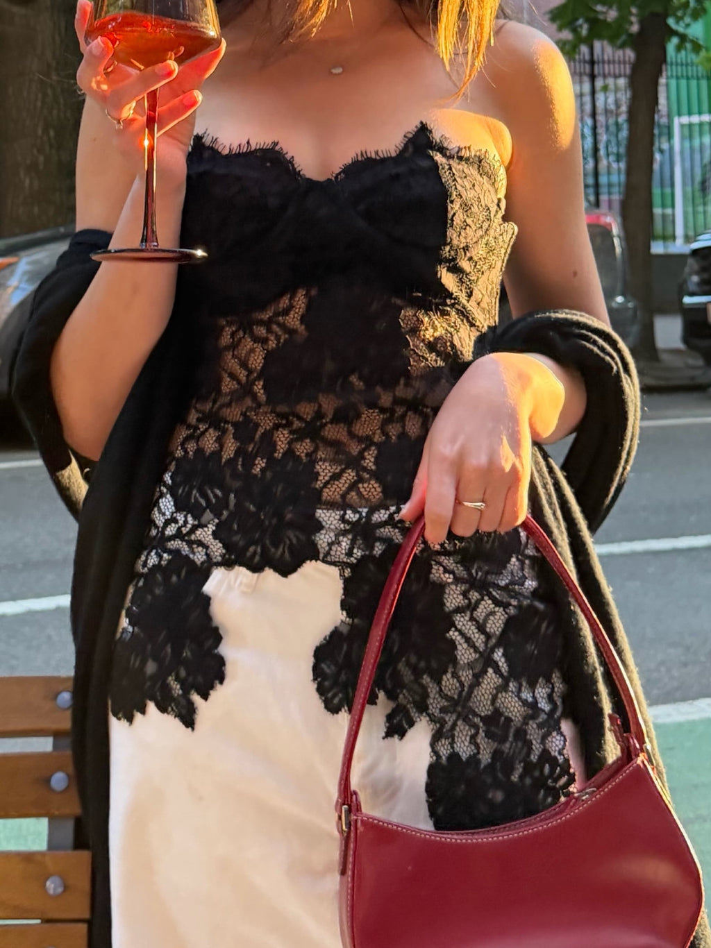 Black Sheer Lace Corset Top